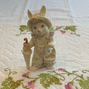 Ceramic Bunny Figurine with Umbrella by Lenox